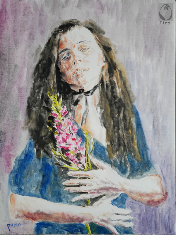 oil on paper - olio su carta di Piro